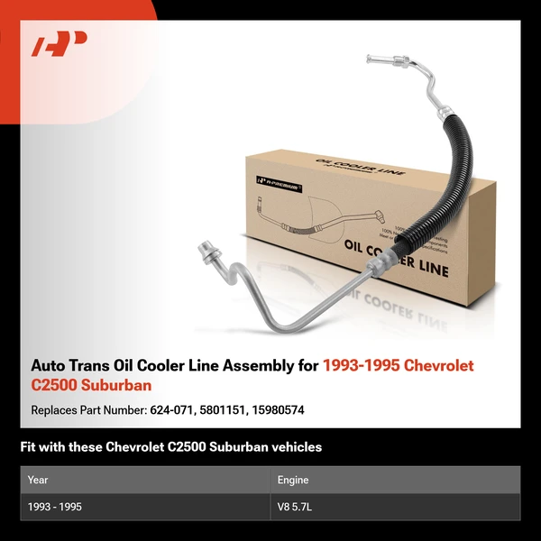 Auto Trans Oil Cooler Line Assembly for 1993-1995 Chevrolet C2500 Suburban