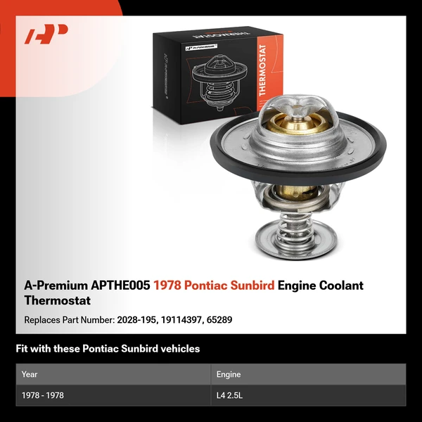 A-Premium APTHE005 1978 Pontiac Sunbird Engine Coolant Thermostat