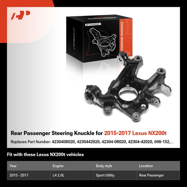 Rear Passenger Steering Knuckle for 2015-2017 Lexus NX200t