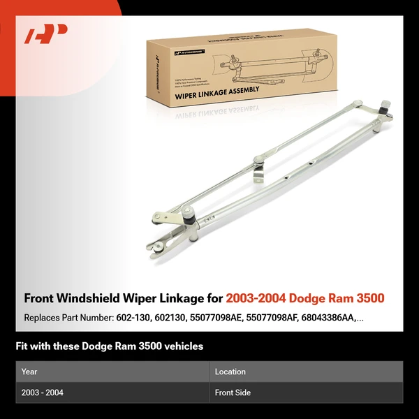 Front Windshield Wiper Linkage for 2003-2004 Dodge Ram 3500