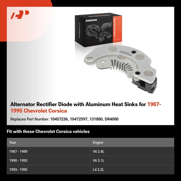 Alternator Rectifier Diode with Aluminum Heat Sinks for 1987-1995 Chevrolet Corsica