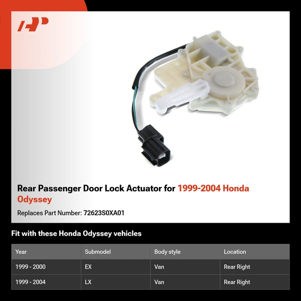 Rear Passenger Door Lock Actuator for 1999-2004 Honda Odyssey