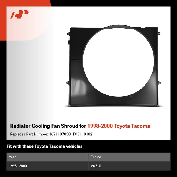 Radiator Cooling Fan Shroud for 1998-2000 Toyota Tacoma