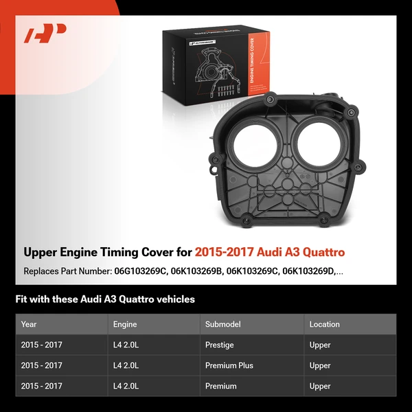 Upper Engine Timing Cover for 2015-2017 Audi A3 Quattro
