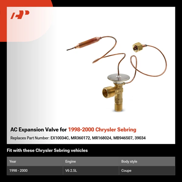 AC Expansion Valve for 1998-2000 Chrysler Sebring