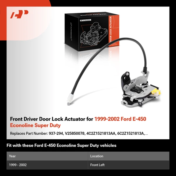 Front Driver Door Lock Actuator for 1999-2002 Ford E-450 Econoline Super Duty