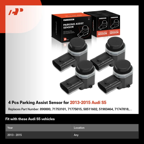 4 Pcs Parking Assist Sensor for 2013-2015 Audi S5
