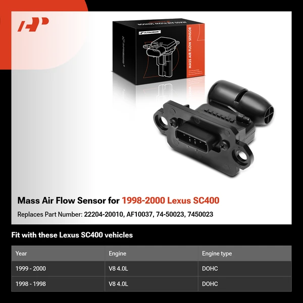 Mass Air Flow Sensor for 1998-2000 Lexus SC400