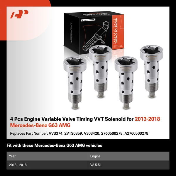 4 Pcs Engine Variable Valve Timing VVT Solenoid for 2013-2018 Mercedes-Benz G63 AMG