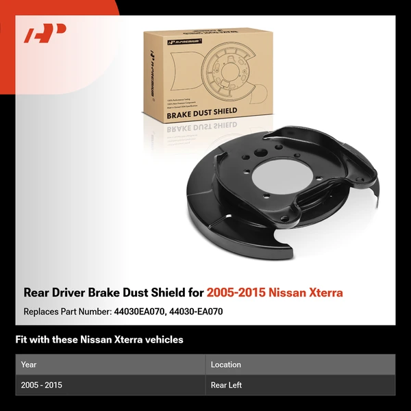 Rear Driver Brake Dust Shield for 2005-2015 Nissan Xterra