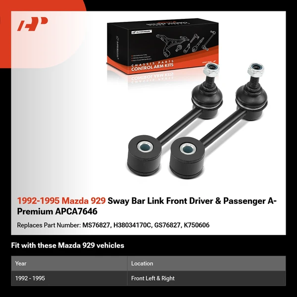 1992-1995 Mazda 929 Sway Bar Link Front Driver & Passenger A-Premium APCA7646