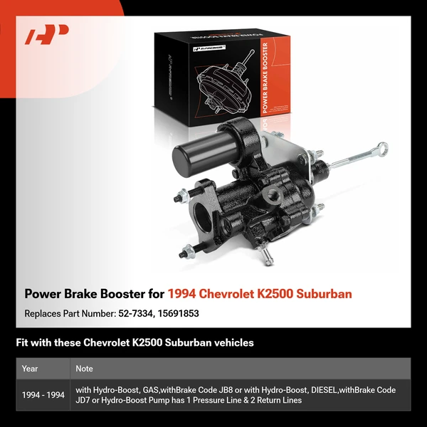 Power Brake Booster for 1994 Chevrolet K2500 Suburban