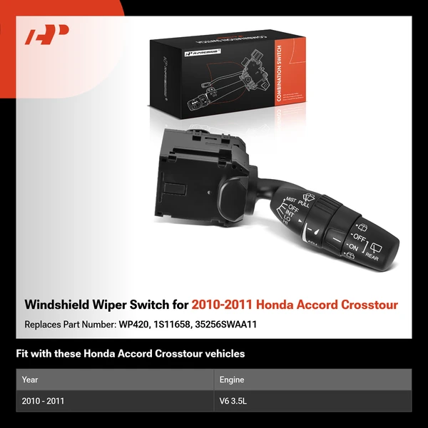 Windshield Wiper Switch for 2010-2011 Honda Accord Crosstour