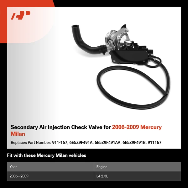 Secondary Air Injection Check Valve for 2006-2009 Mercury Milan