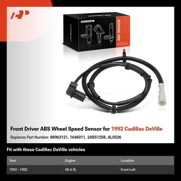 Front Driver ABS Wheel Speed Sensor for 1992 Cadillac DeVille