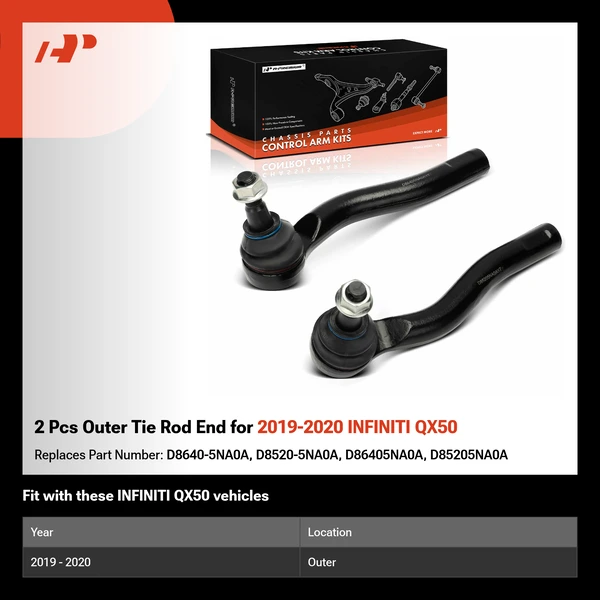 2 Pcs Outer Tie Rod End for 2019-2020 INFINITI QX50
