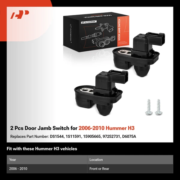 2 Pcs Door Jamb Switch for 2006-2010 Hummer H3