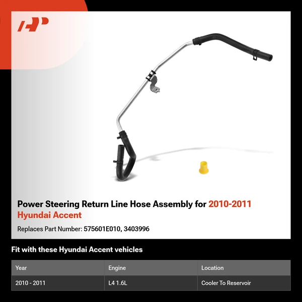 Power Steering Return Line Hose Assembly for 2010-2011 Hyundai Accent