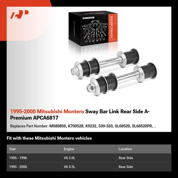 1995-2000 Mitsubishi Montero Sway Bar Link Rear Side A-Premium APCA6817