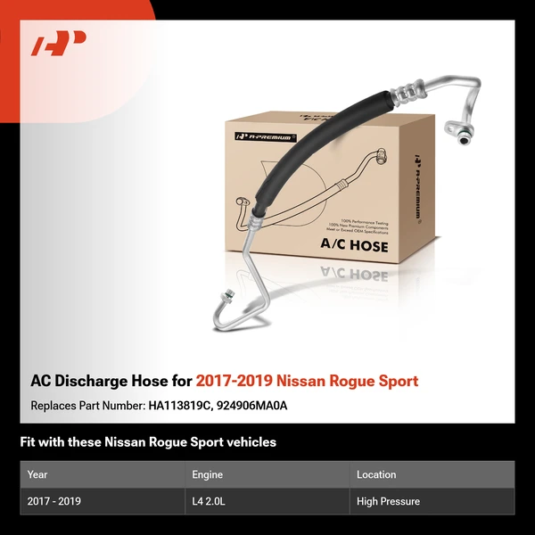 AC Discharge Hose for 2017-2019 Nissan Rogue Sport