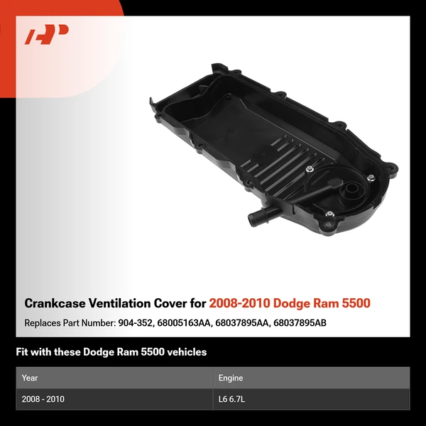 Crankcase Ventilation Cover for 2008-2010 Dodge Ram 5500