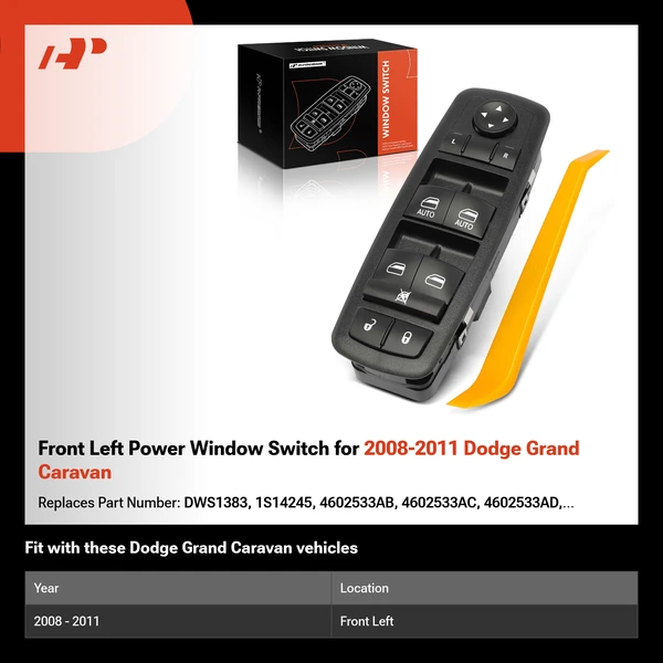 Front Left Power Window Switch for 2008-2011 Dodge Grand Caravan