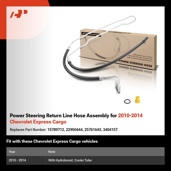 Power Steering Return Line Hose Assembly for 2010-2014 Chevrolet Express Cargo