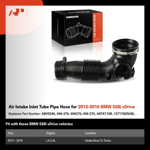 Air Intake Inlet Tube Pipe Hose for 2012-2016 BMW 528i xDrive