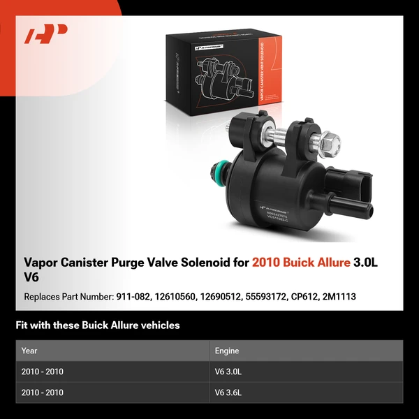 Vapor Canister Purge Valve Solenoid for 2010 Buick Allure 3.0L V6