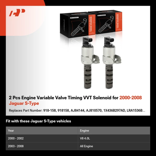 2 Pcs Engine Variable Valve Timing VVT Solenoid for 2000-2008 Jaguar S-Type