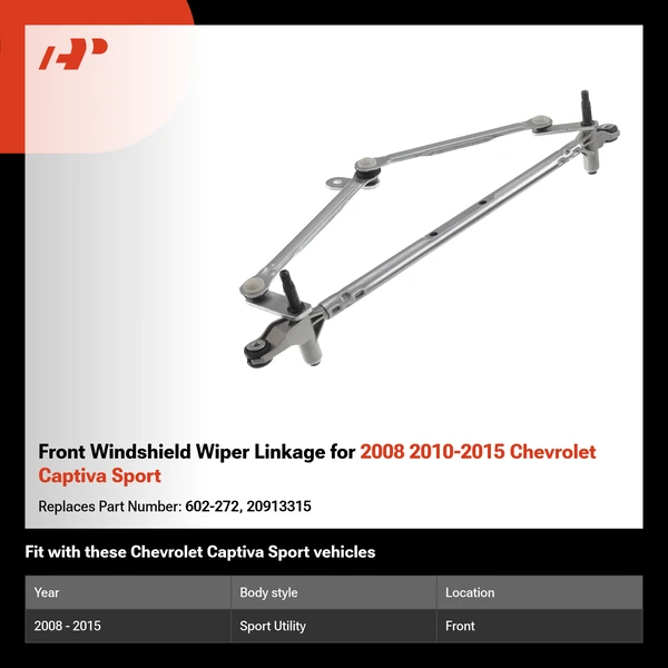 Front Windshield Wiper Linkage for 2008 2010-2015 Chevrolet Captiva Sport