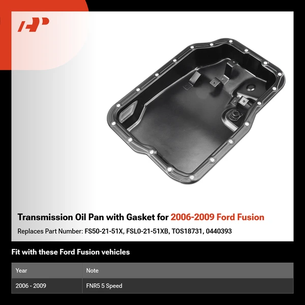 Transmission Oil Pan with Gasket for 2006-2009 Ford Fusion