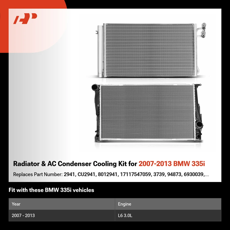 Radiator & AC Condenser Cooling Kit for 2007-2013 BMW 335i