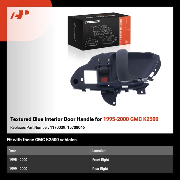 Textured Blue Interior Door Handle for 1995-2000 GMC K2500