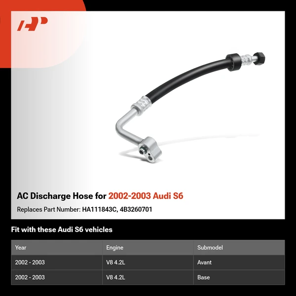 AC Discharge Hose for 2002-2003 Audi S6