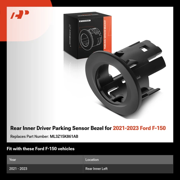 Rear Inner Driver Parking Sensor Bezel for 2021-2023 Ford F-150