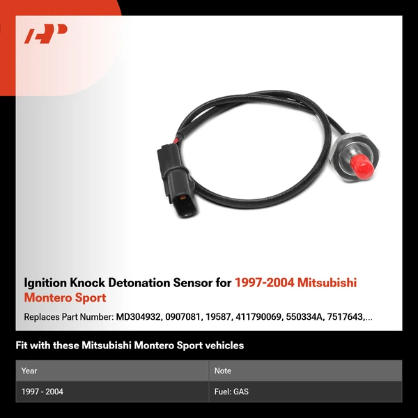 Ignition Knock Detonation Sensor for 1997-2004 Mitsubishi Montero Sport