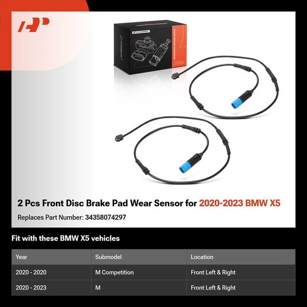 2 Pcs Front Disc Brake Pad Wear Sensor for 2020-2023 BMW X5