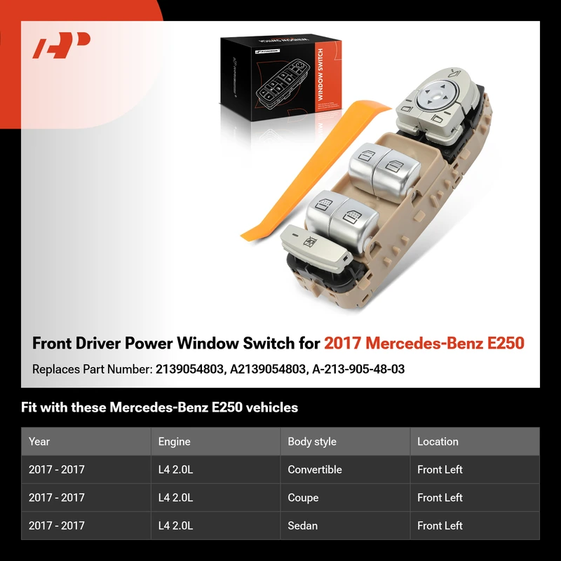 Front Driver Power Window Switch for 2017 Mercedes-Benz E250