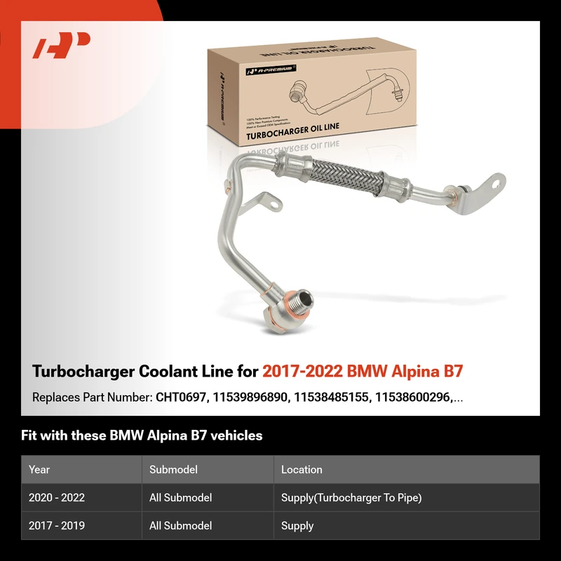 Turbocharger Coolant Line for 2017-2022 BMW Alpina B7