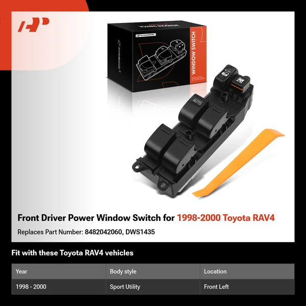 Front Driver Power Window Switch for 1998-2000 Toyota RAV4