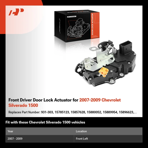 Front Driver Door Lock Actuator for 2007-2009 Chevrolet Silverado 1500