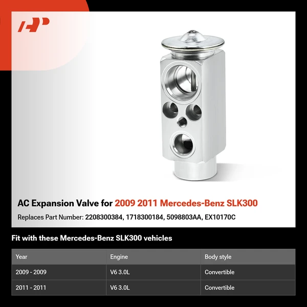 AC Expansion Valve for 2009 2011 Mercedes-Benz SLK300