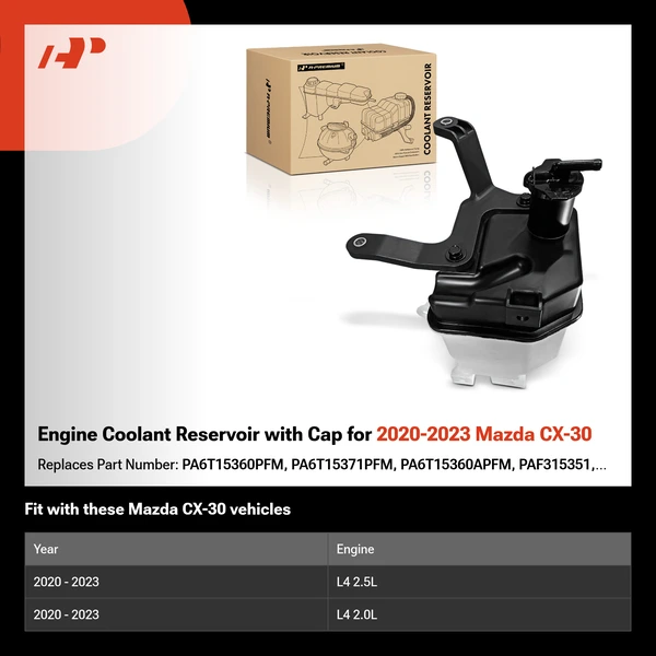 Engine Coolant Reservoir with Cap for 2020-2023 Mazda CX-30