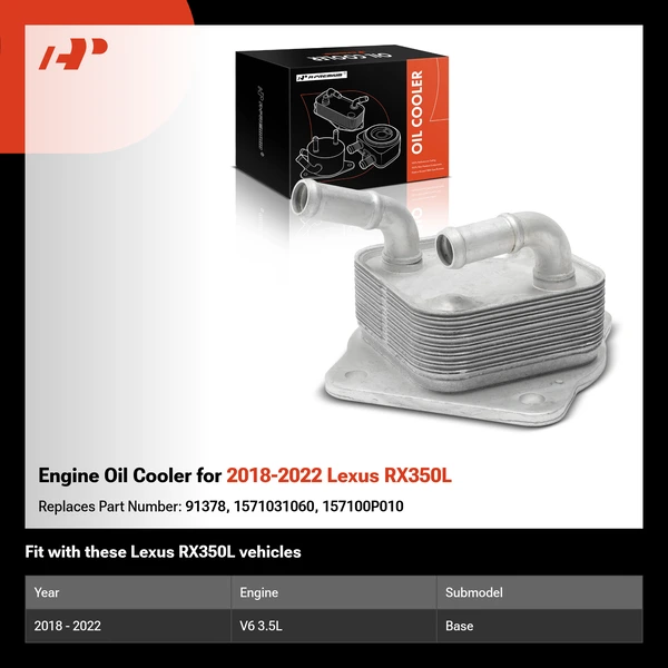 Engine Oil Cooler for 2018-2022 Lexus RX350L