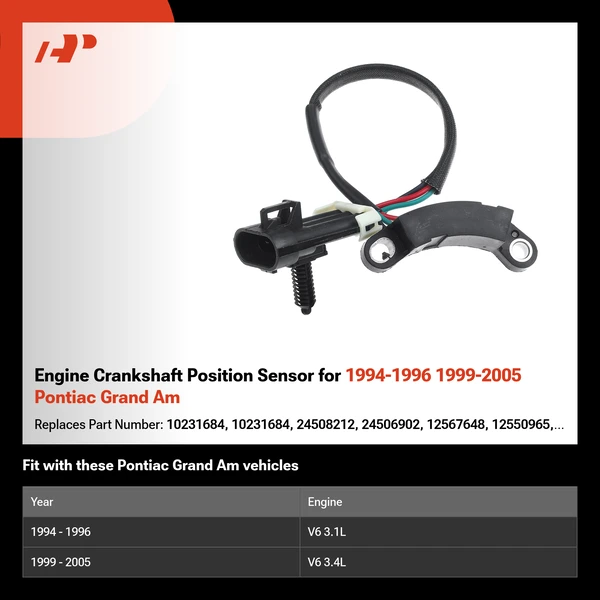 Engine Crankshaft Position Sensor for 1994-1996 1999-2005 Pontiac Grand Am