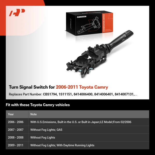 Turn Signal Switch for 2006-2011 Toyota Camry