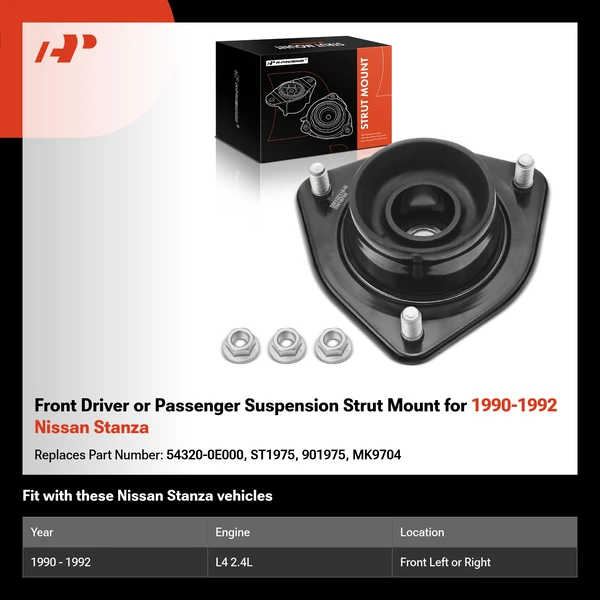 Front Driver or Passenger Suspension Strut Mount for 1990-1992 Nissan Stanza