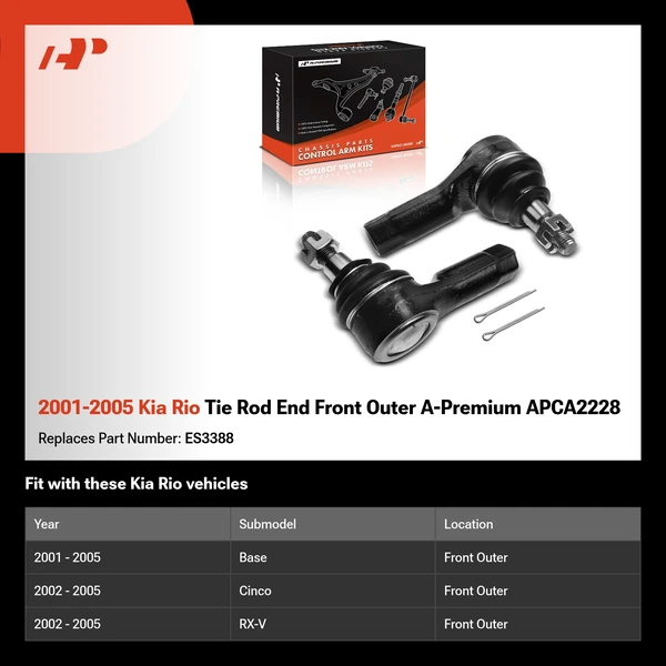 2001-2005 Kia Rio Tie Rod End Front Outer A-Premium APCA2228