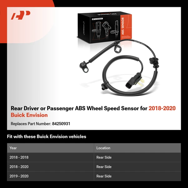 Rear Driver or Passenger ABS Wheel Speed Sensor for 2018-2020 Buick Envision